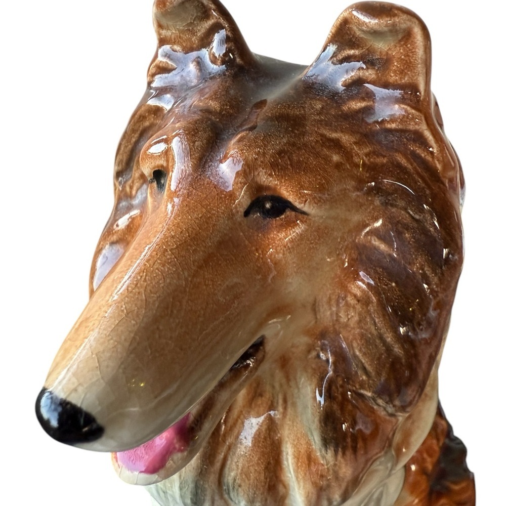 Vintage Norcrest Porcelain Collie Dog Figurine 11” high x 5 1/2” wide - Picture 3 of 3